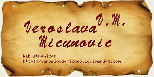Veroslava Mićunović vizit kartica